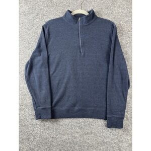 Faherty Movement 1/4 Zip Sweater Men's S Blue Stretch Cotton Blend Pullover